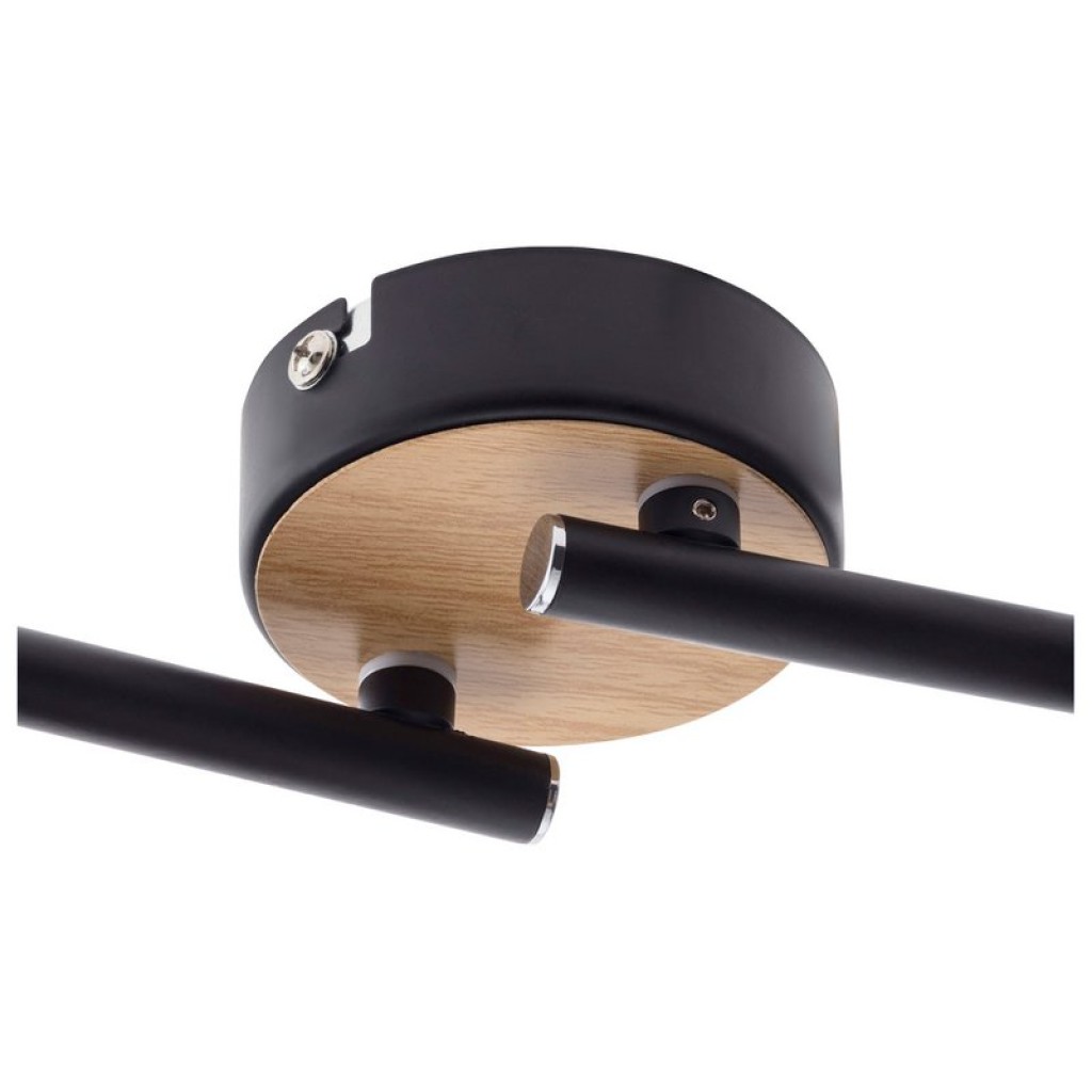 4er Spot Deckenleuchte "FUMOSO", Deckenlampe aus Metall und Rauchglas in Schwarz,, mit E14-Fassung, für Esszimmer, Wohnzimmer, Diele oder Büro, 80 x 20 cm