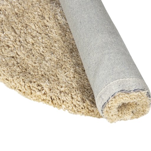 Jups Beige Fabric Handwoven Carpet Round S