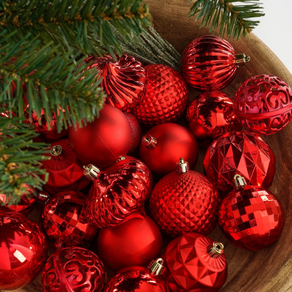 Kerstballen Set - 60 Stuks - Ø7 cm - Onbreekbaar - Rood