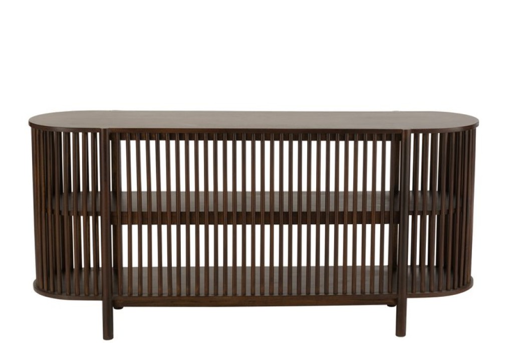 J-Line Console 2 Planks Conie Mango Wood Dark Brown