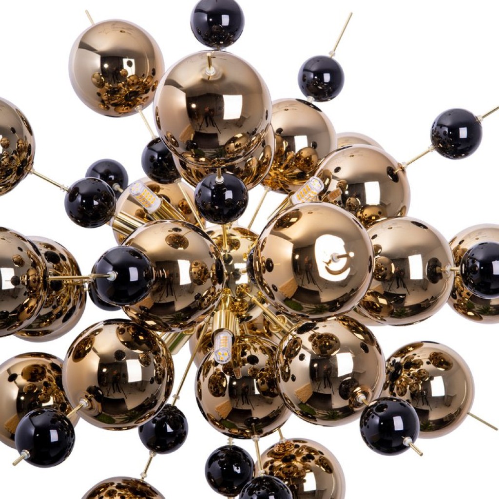 Pendant lamp "explosion" of metal and glass, G9 versions, hanging lamp for dining room, living room, hallway or office, Øca. 65 cm