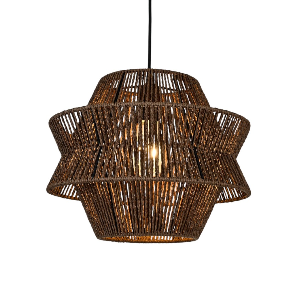 Hanglamp ENRICO walnoot bruin Ø35x28cm