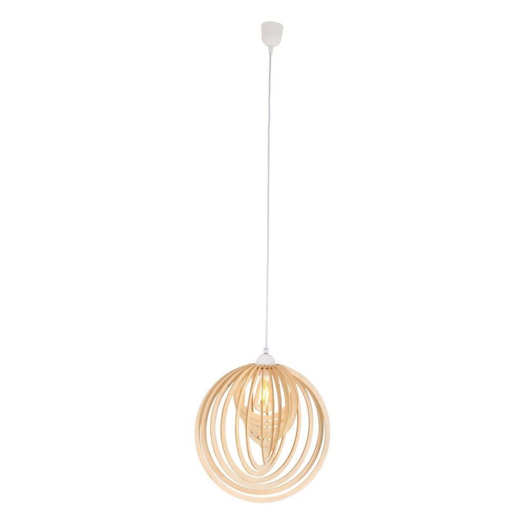 Hanger lamp "Armella" Ø 40 cm, 1x E27 (niet inbegrepen) gemaakt van hout en plastic, voor eetkamers, woonkamer, kantoor, kinderkamer