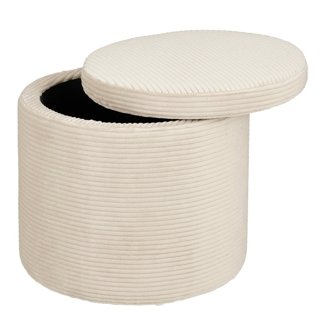 Poef met Opbergruimte - H41 x  Ø42 cm - Off-white