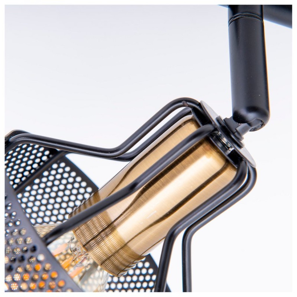 2er Wand- und Deckenleuchte Spot "FORO" aus Metall in Schwarz,, mit E14-Fassungen, ca. 32 x 18,5 x 15 cm. Stilvolle Beleuchtung für Wohnzimmer, Esszimmer oder Küche.