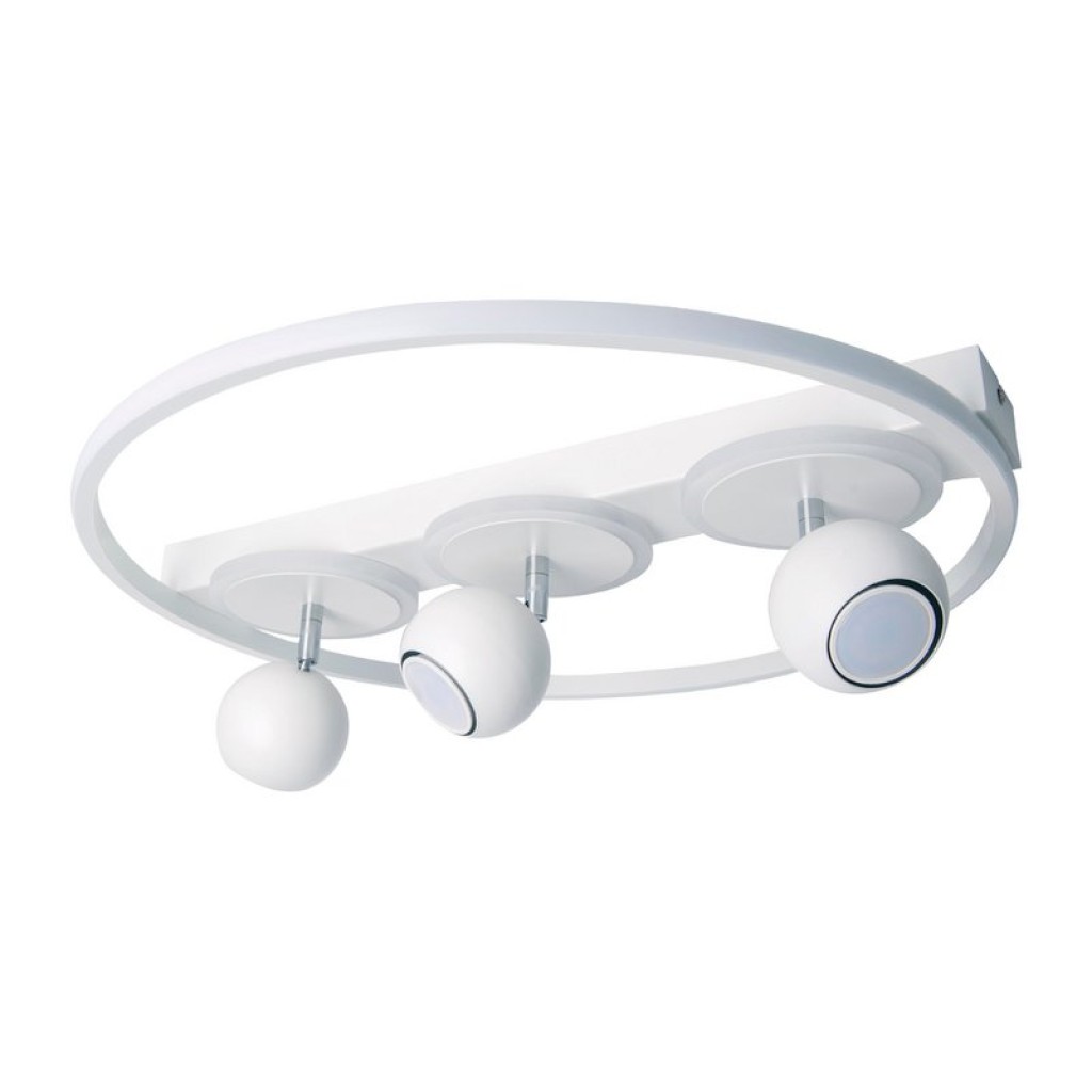 3 SPOT LED ceiling lamp "Ronda" Ø 50cm, made of metal and plastic, white, GU10, spots inside