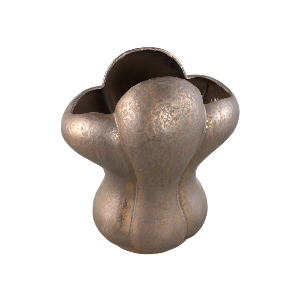 Mellie Bronze France Lily Flower Ceramic Vase L