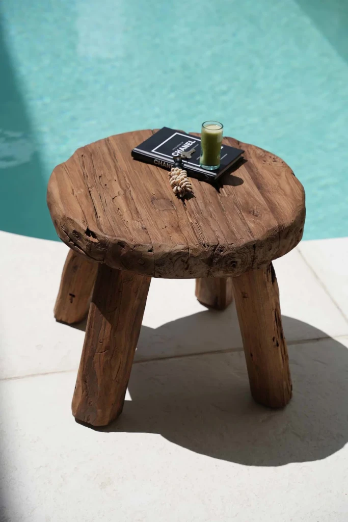 Marabunta Houten Bijzettafel | Naturel | Rustiek Teakhout | 50 cm