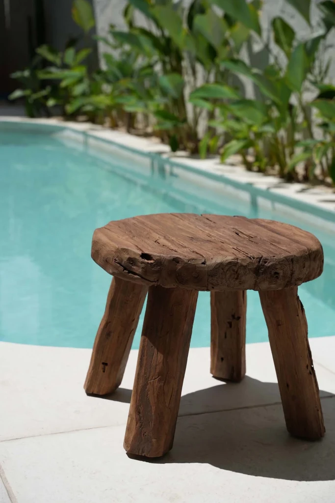 Marabunta Houten Bijzettafel | Naturel | Rustiek Teakhout | 50 cm