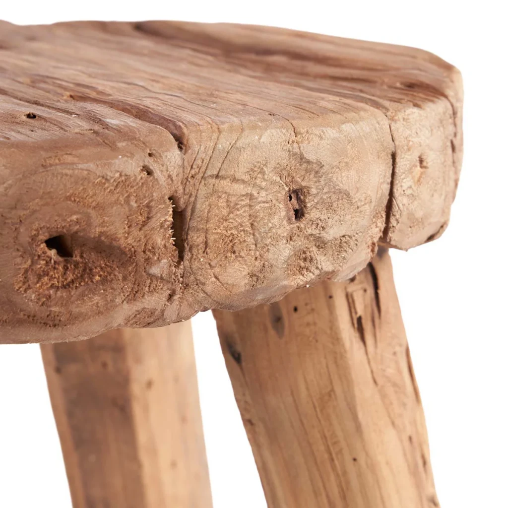 Marabunta Houten Bijzettafel | Naturel | Rustiek Teakhout | 50 cm