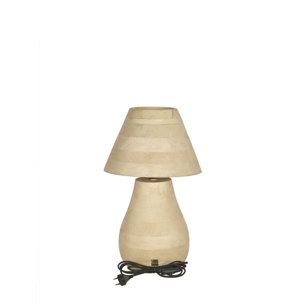 Peake Natural Mango Wood Tafellamp | Rond, Laag Model 30x30x49 cm