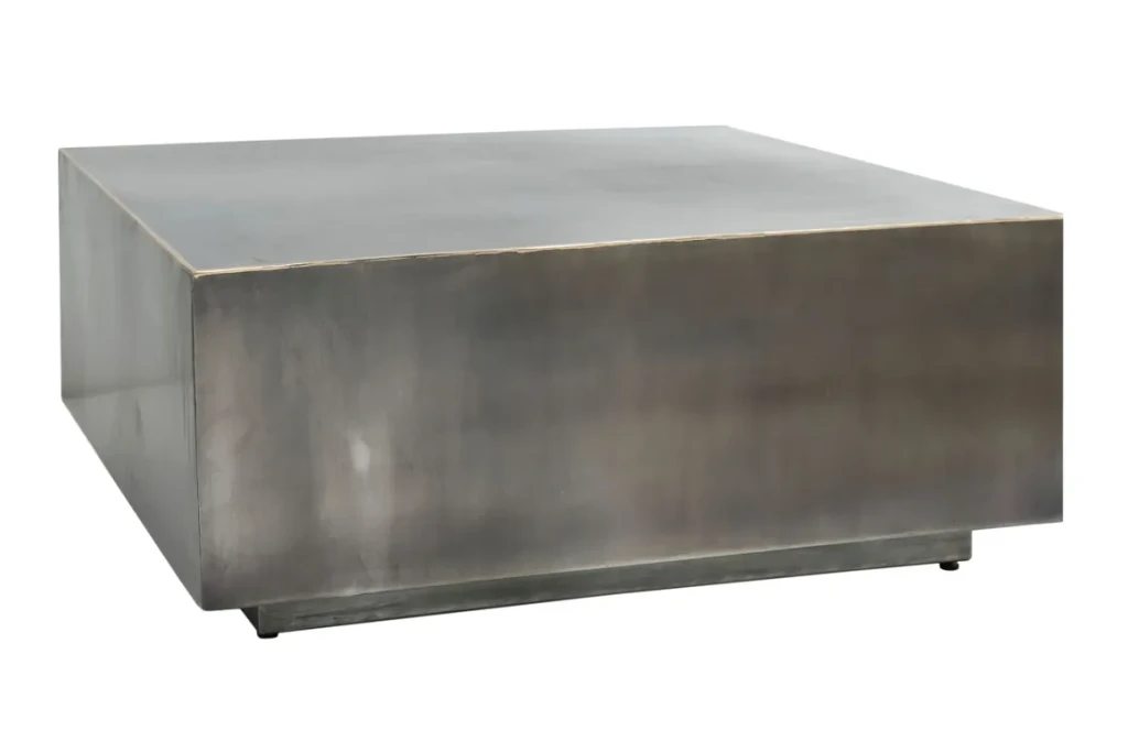 Irvy Nickle Iron Salontafel | Set van 2 | Vierkant | Gouden Rand | 81x81x35 cm