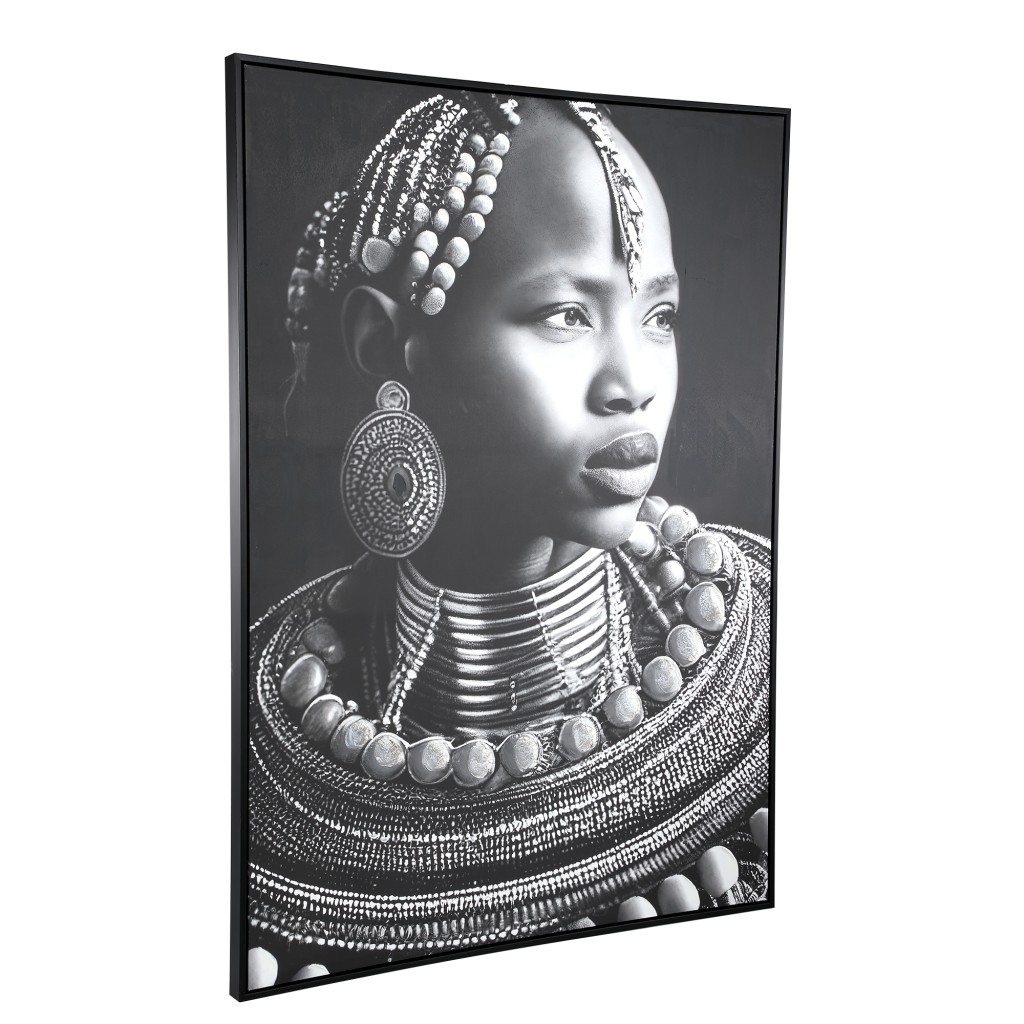 Romaan Black Schilderij | Polyester | Vrouw Rectangle S – 63x93x4 cm