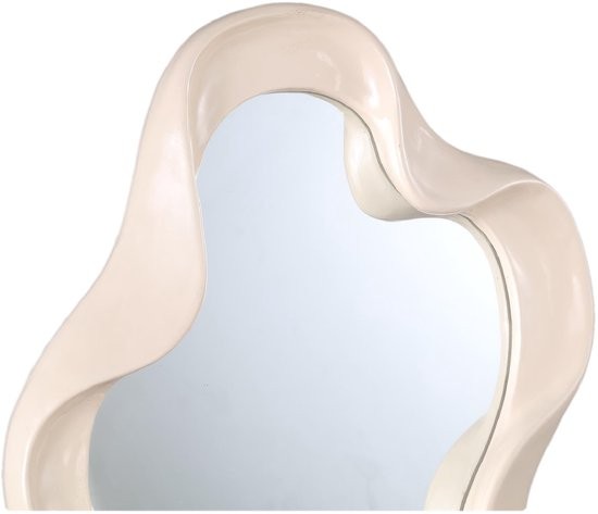 Hannah Organische Spiegel | Cream Poly | Glanzend S – 25x30x2 cm