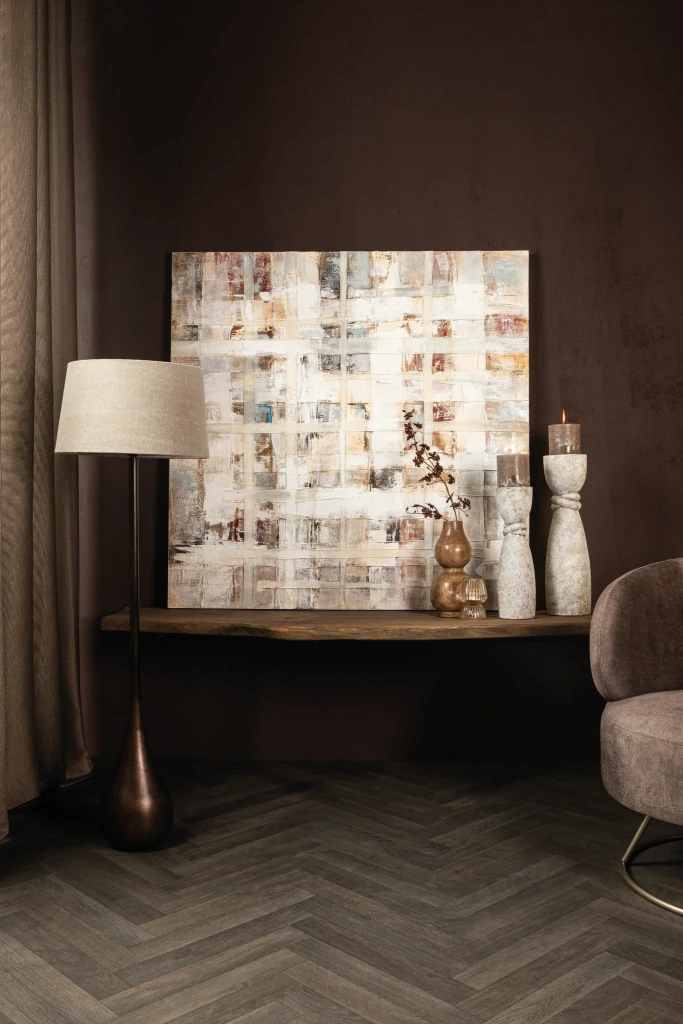 Julitta Wandpaneel | Cream Canvas | Abstracte Kleurenmix | Modern Elegant