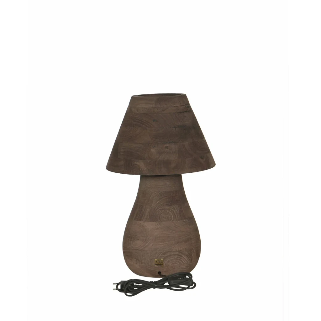 Peake Tafellamp | Bruin Mangohout | Rond – Low
