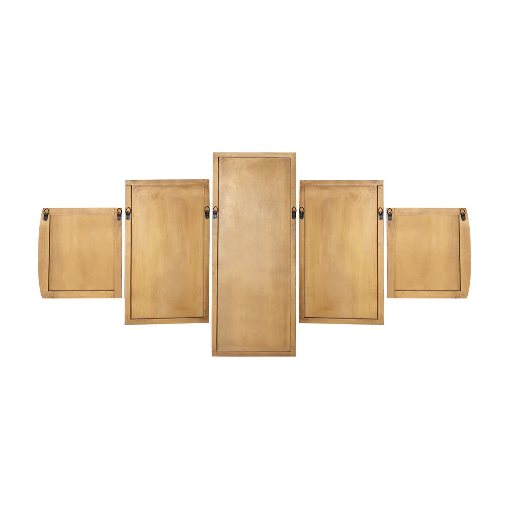 Sharlene Wandpaneel Set | MDF | Goud | Antiqued | 5 Stuks – Luxe / Hotel Chique