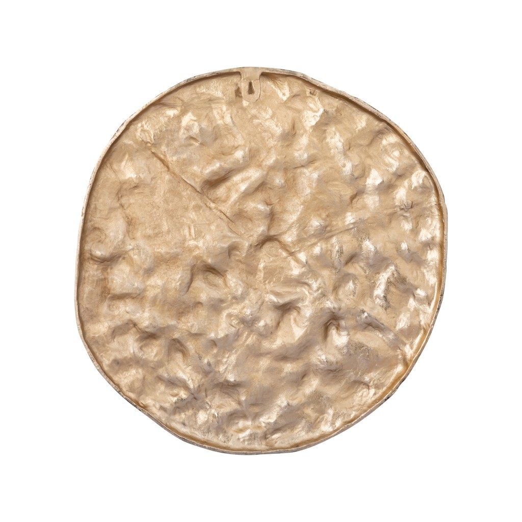 Victoire Goud Aluminium Wandpaneel Rond | Ruwe Textuur