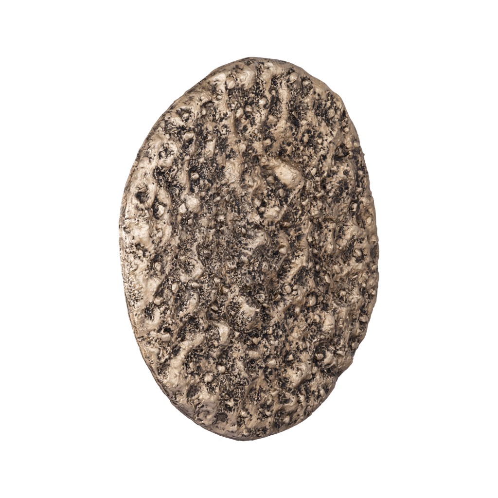 Victoire Goud Aluminium Wandpaneel Rond | Ruwe Textuur