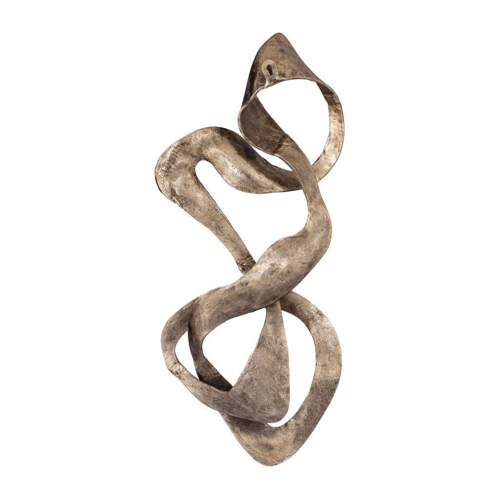 Neven Gouden Aluminium Swirl Wandpaneel S | Handgemaakt