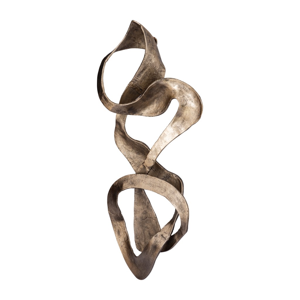 Neven Gouden Aluminium Swirl Wandpaneel S | Handgemaakt