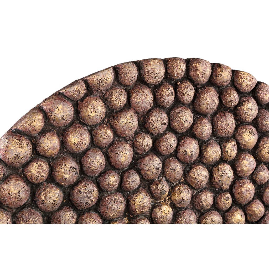 Gen Brons Cement Wandpaneel |  Rond L | Met Reliëfbolletjes