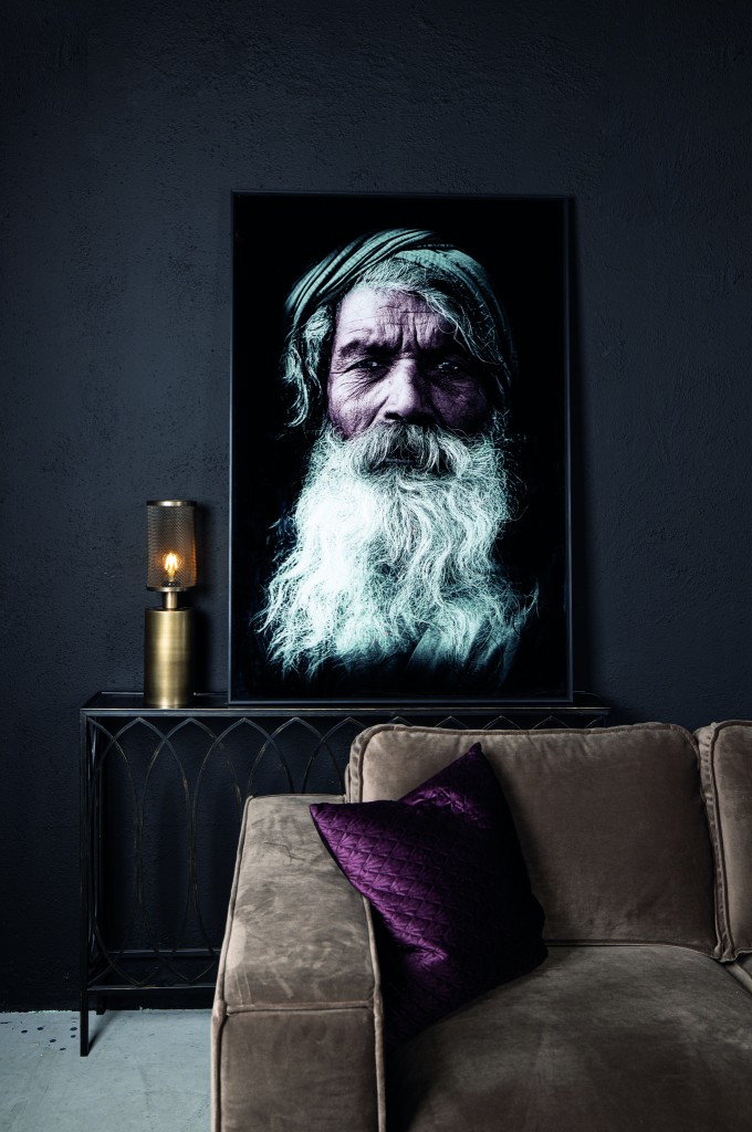 Melani Glass Art Wandpaneel | Indian Men 120x80 cm
