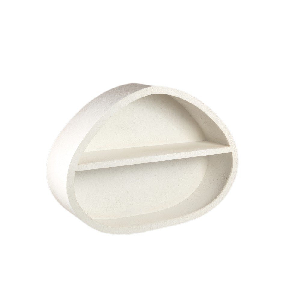 Emmelie Ronde Witte MDF Wandrek | Oval Low | 80x60 cm