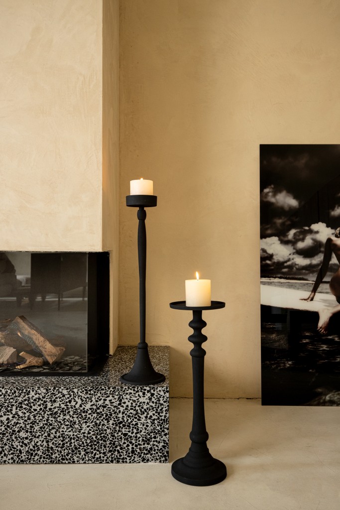 Zival Kaarsenhouder | Zwart Aluminium Rond Hoog 80 cm