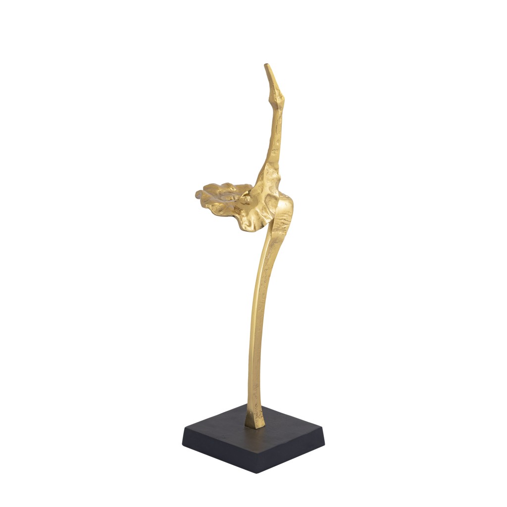 Yobie Zwaan Beeld | Goud Aluminium | Zwarte Basis 60 cm