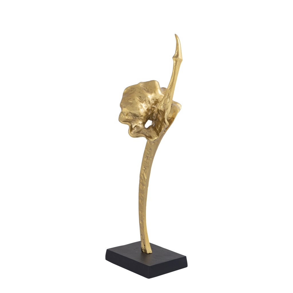 Yobie Zwaan Beeld | Goud Aluminium | Zwarte Basis 60 cm