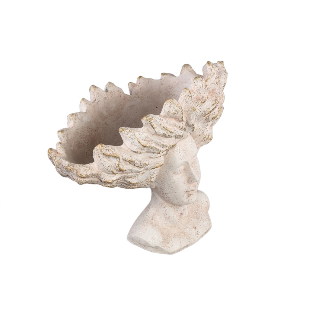 Kimbere Medusa Hoofd | Crème Cement 35 cm