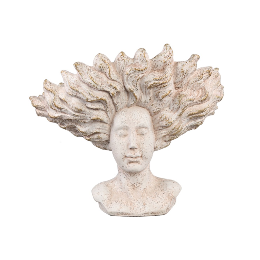 Kimbere Medusa Hoofd | Crème Cement 35 cm