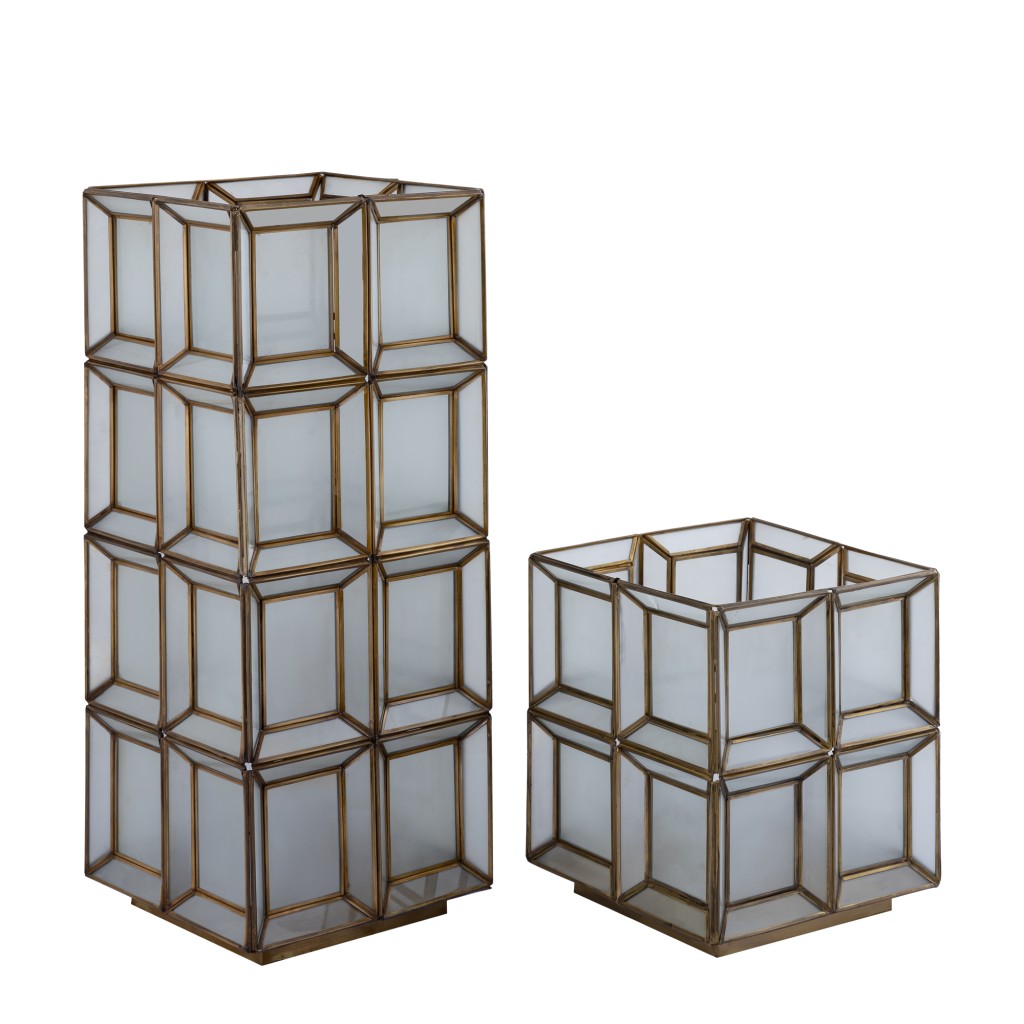 Layra Tafellamp | Wit Melkglas & Antieke Afwerking | 63 cm Hoog