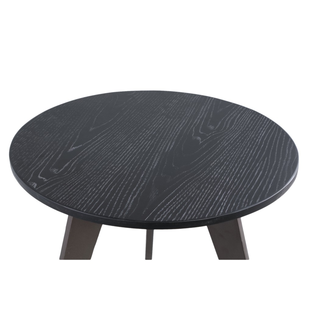 Werdy Salontafel Set | Zwart Metaal & Zwart Blad | Rond – Set van 2