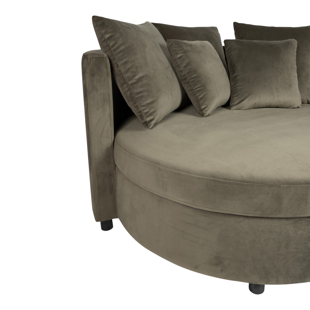 Fayen Loveseat | Fluweel Groen | Half Ronde Luxe Fauteuil | 121x121x68 cm