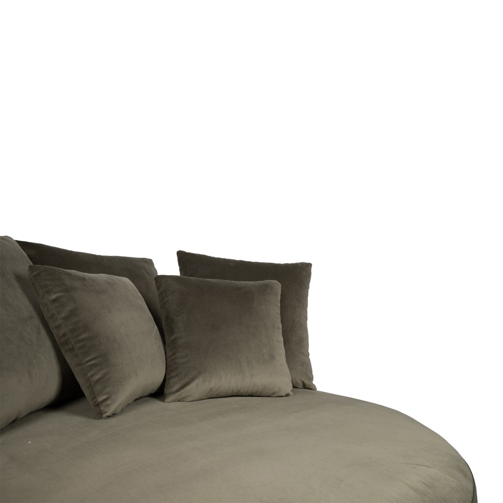 Fayen Loveseat | Fluweel Groen | Half Ronde Luxe Fauteuil | 121x121x68 cm