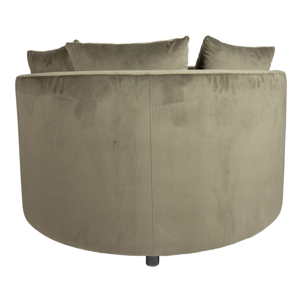 Fayen Loveseat | Fluweel Groen | Half Ronde Luxe Fauteuil | 121x121x68 cm
