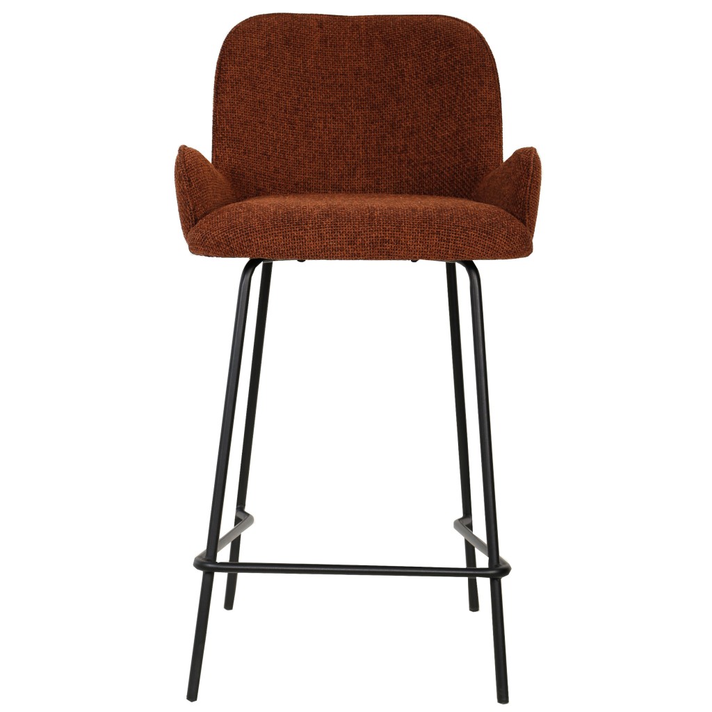 Leander Rust Barstoel | Luxe Barkruk met Rugleuning en Armsteunen
