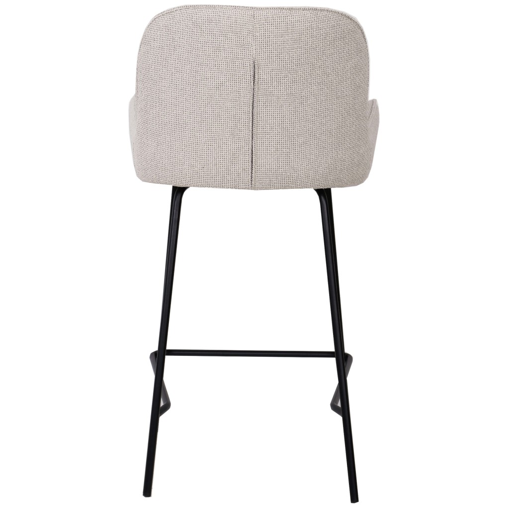 Leander Cream Barstoel | Luxe Barkruk met Rugleuning en Armsteunen