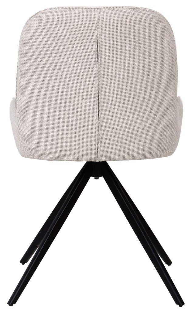 Leander Cream Eetkamerstoel | Draaibare Designstoel met Stoffen Bekleding
