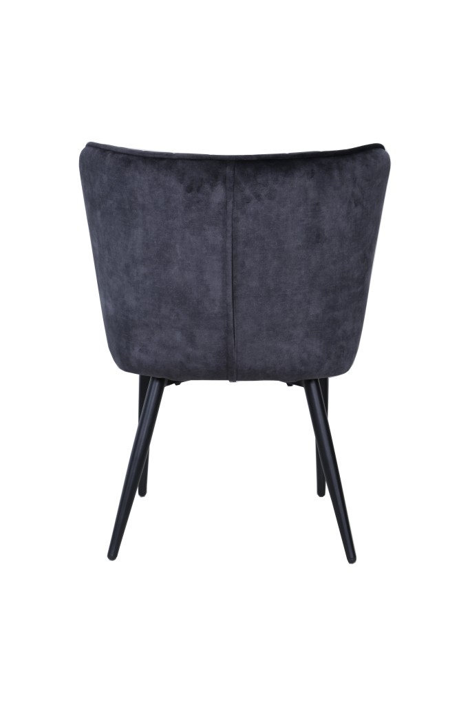 Marth Grey Esszimmerstuhl | Luxuriöser Designstuhl aus Samt mit Taschenfederkern