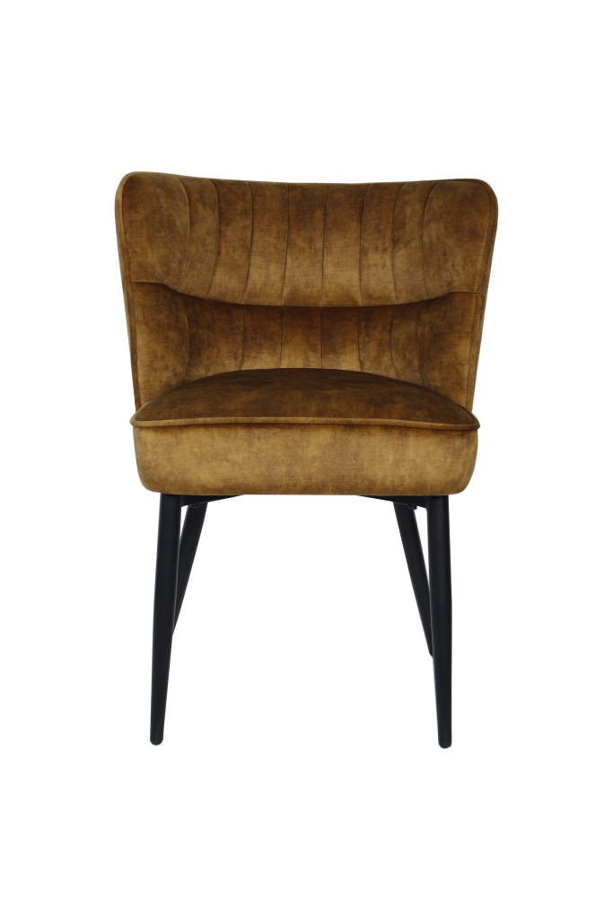 Marth Brown Dining Chair | Luxuriöser Velvet-Esszimmerstuhl | Taschenfederung