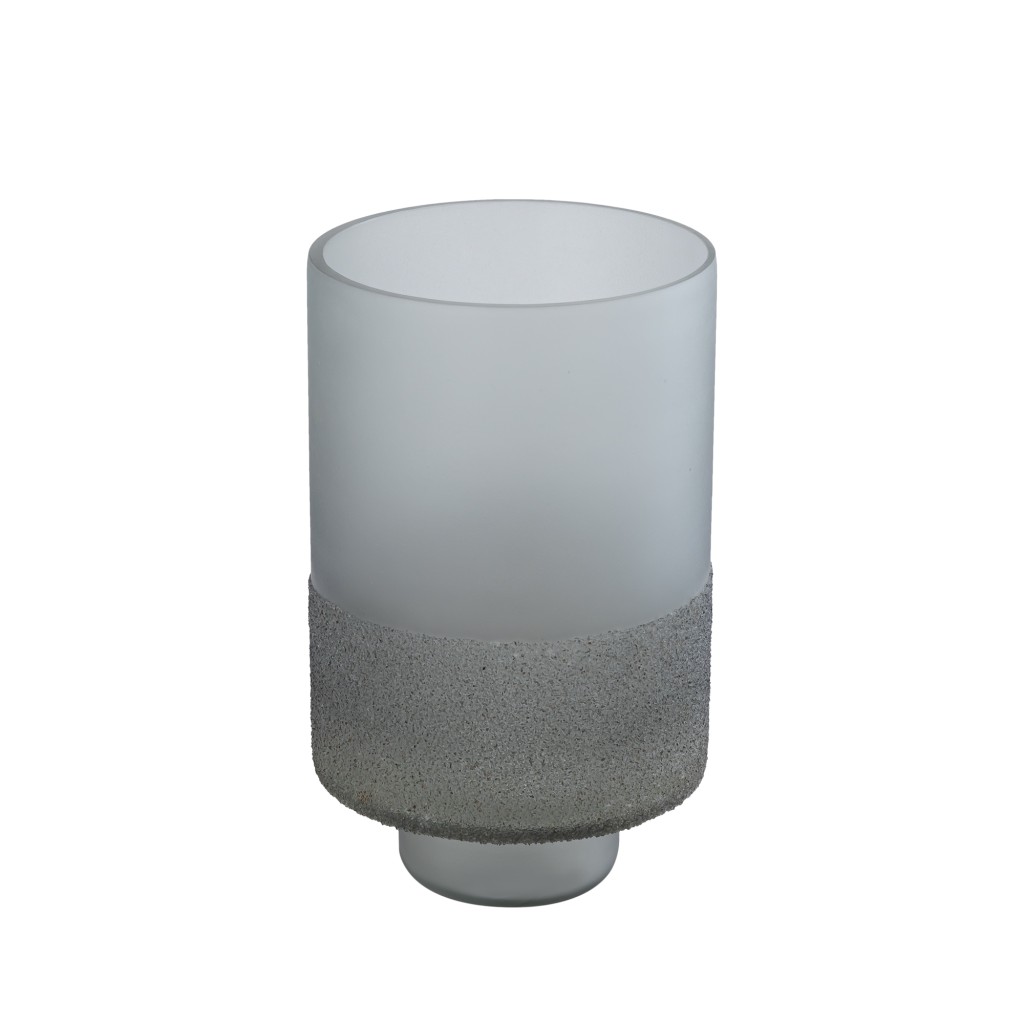 Miral Grey Glass Round Stormlight | Frosted Bottom L