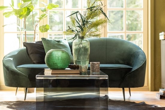 J-Line Sofa Elisabeth | Groen Textiel | Metaal – 180×85×79 cm