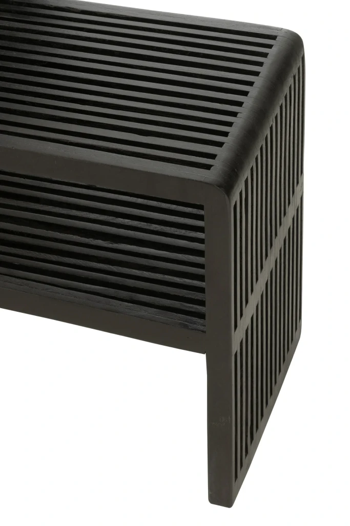 J-Line Console met Schap | Hout | Zwart | Set van 2 | 130×30×80 cm & 118×30×40 cm