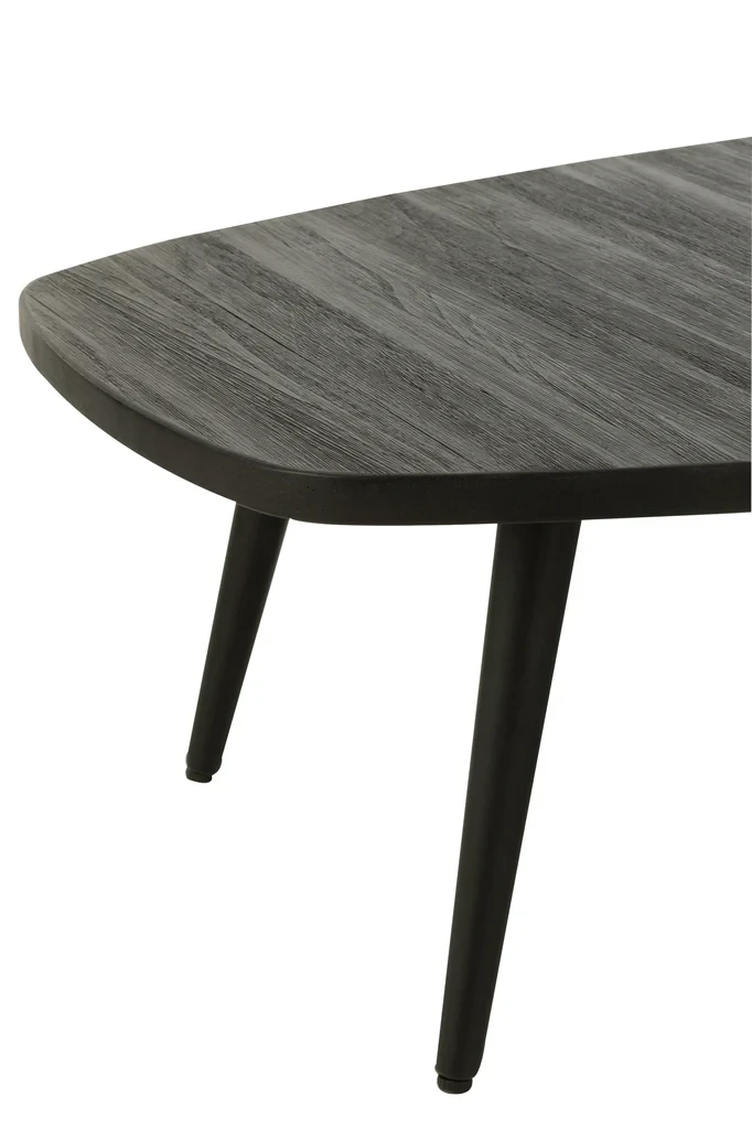 J-Line Bijzettafel Rechthoekig | Gerecycled Hout/Zwart | 120×70×30 cm