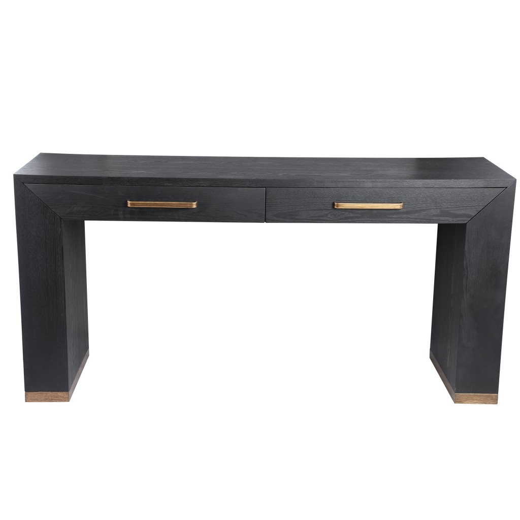 Tiess Zwarte Houten Sidetable | 2 Laden, Modern Design