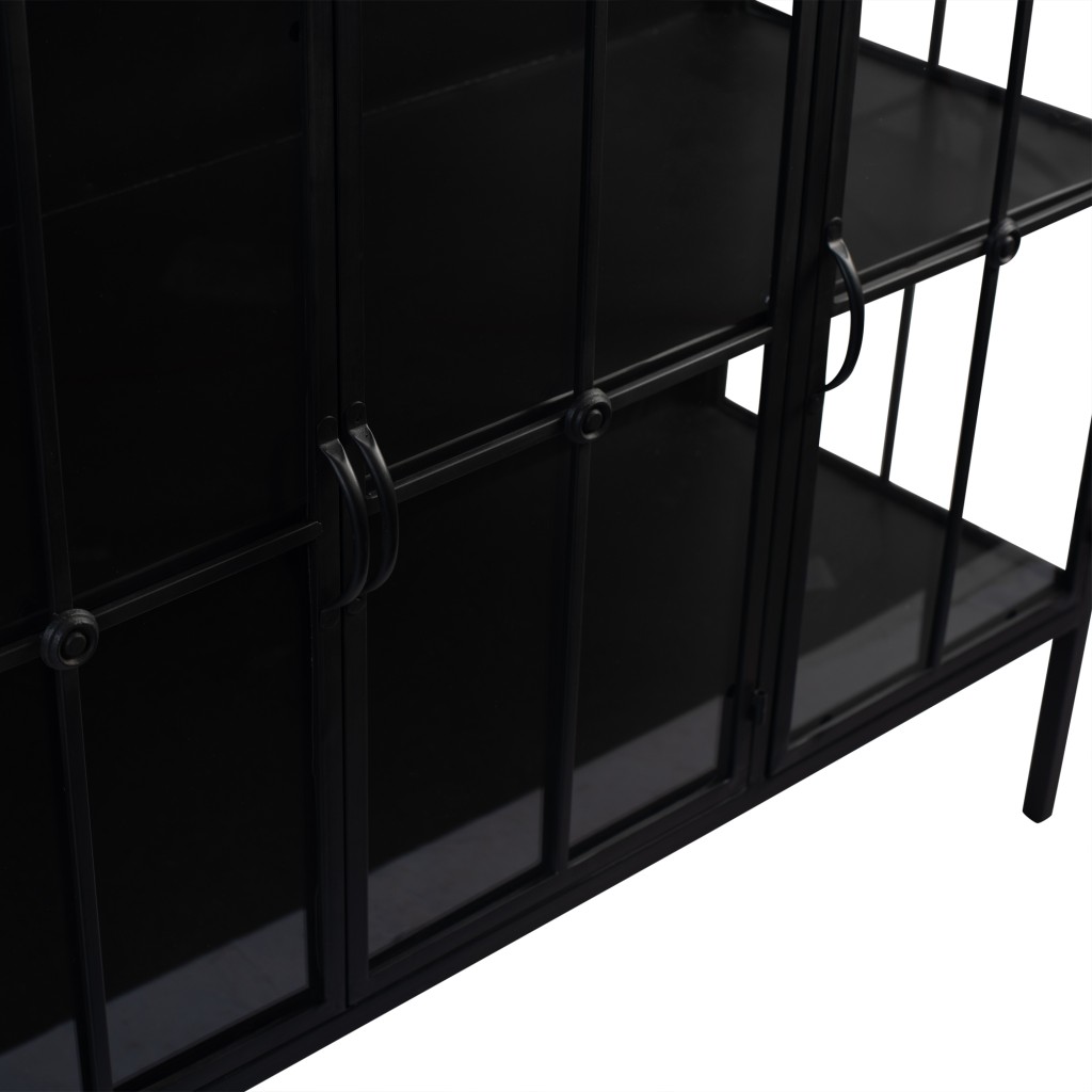 Cave Black Iron Cabinet Low | Lage Wandkast met 4 Deuren – 90 cm