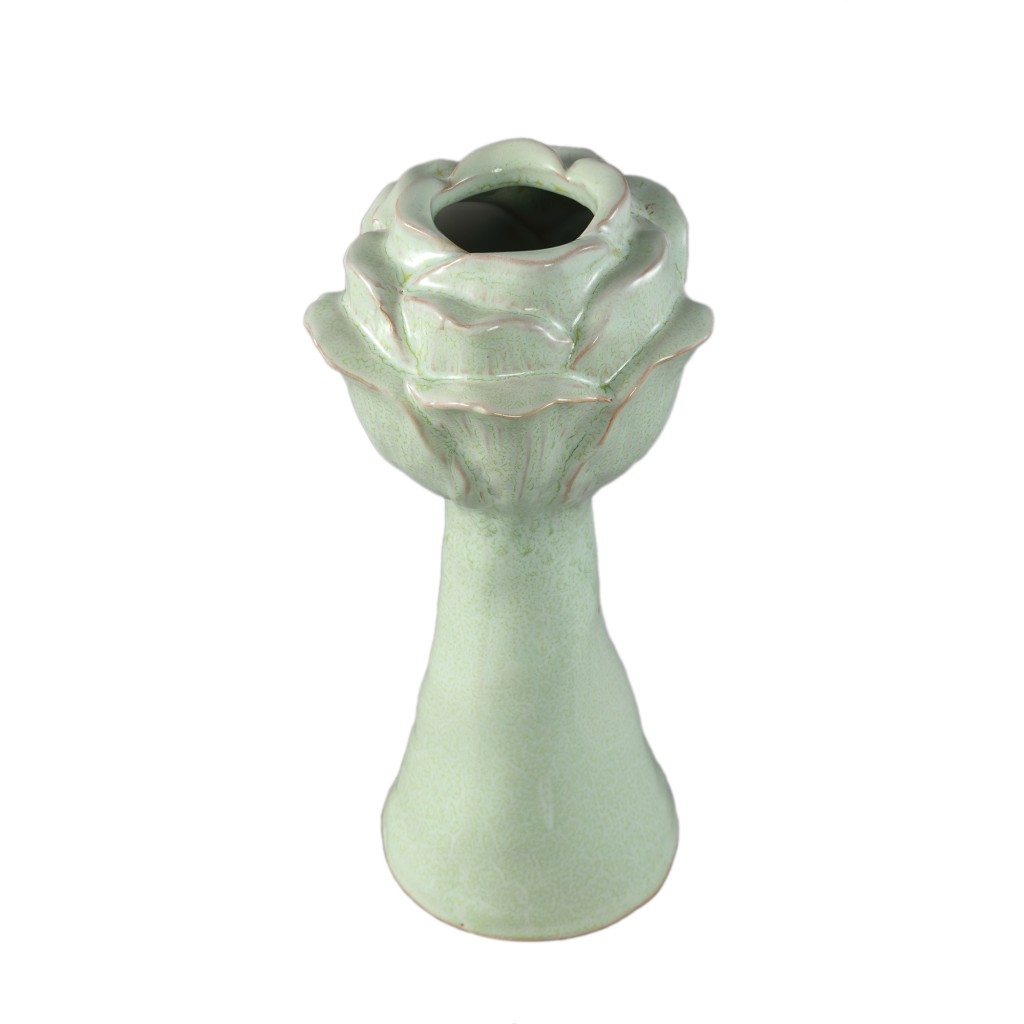 Minerva Bloemvormige Vaas L | Mintgroen | Keramiek – Decoratief